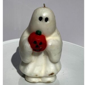 Vintage Ghost Halloween candle with Jack O' Lantern so cute